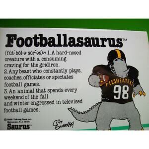 Footballasaurus Cliff Galbraith Football Dinosaur 1986 Display Flesheater Saurus